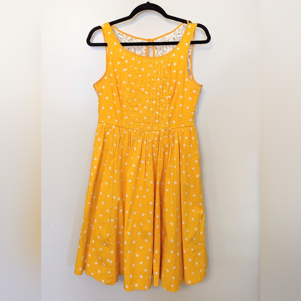 Anthropologie Moulinette Soeurs yellow polka dot sundress